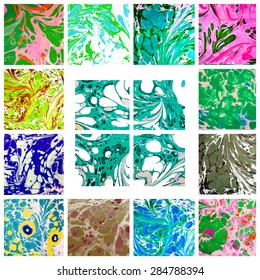 vector colorful marbled pattern set