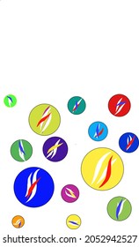 Mármolas de colores vectoriales de varios tamaños
