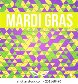 Vector colorful Mardi Gras background with mask. 