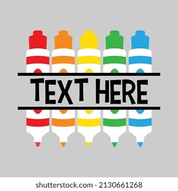 Vector Colorful Marker Name Frame