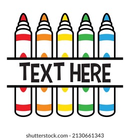 Vector Colorful Marker Name Frame