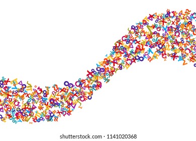 Vector colorful mathematics background element in flat style