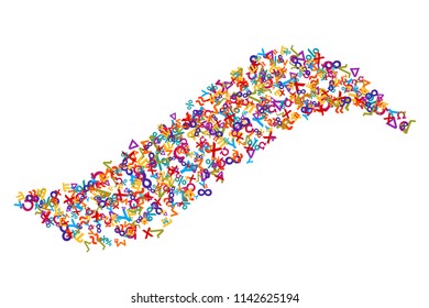 Vector colorful mathematics background element in flat style