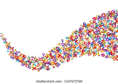 Vector colorful mathematics background element in flat style