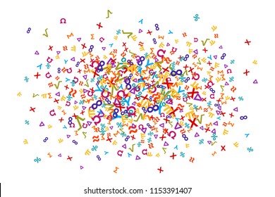 Vector colorful mathematics background element in flat style