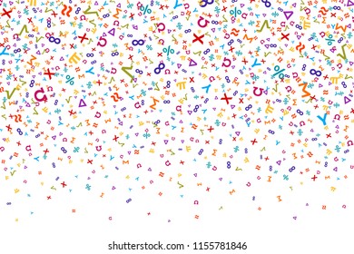 Vector colorful mathematics background element in flat style