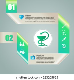 Vector colorful medicine infographics for your business presentations. Can be used for info graphics, graphic or website layout vector, numbered banners, diagram, web design.