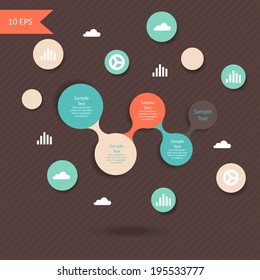 vector colorful metaball round diagram infographics for presentations. can be used for business, marketing templates and graphics
