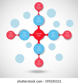 vector colorful metaball round diagram for marketing and business presentations and templates