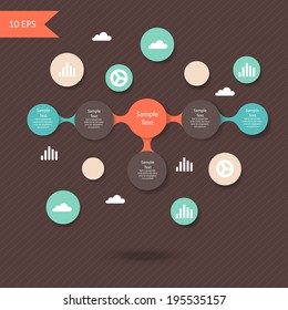 vector colorful metaball round diagram for marketing and business presentations and templates