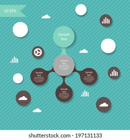 vector colorful metaball round diagram infographics for presentations. can be used for business, marketing templates and graphics