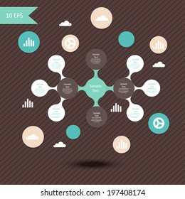 vector colorful metaball round diagram infographics for presentations. can be used for business, marketing templates and graphics