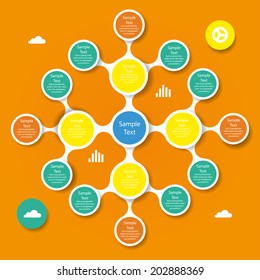 vector colorful metaball round diagram infographics for presentations. can be used for business, marketing templates and graphics