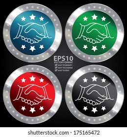 Vector : Colorful Metallic Style Icon, Badge, Label, Button or Sticker for Business, Affiliate, Partnership, Job Seeker or Human Resource Isolated on White Background 