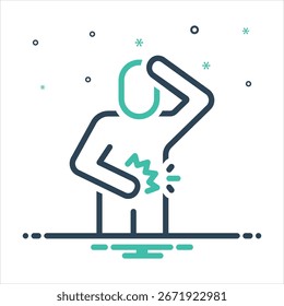 Icono de mezcla de colores de Vector para molestias abdominales