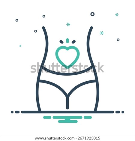 Vector colorful mix icon for abdominal tenderness