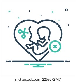 Vector colorful mix icon for abortion