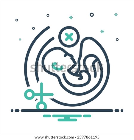 Vector colorful mix icon for abortion