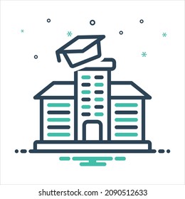 Vector colorful mix icon for academy
