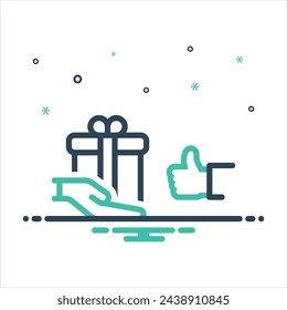 Vector colorful mix icon for accept