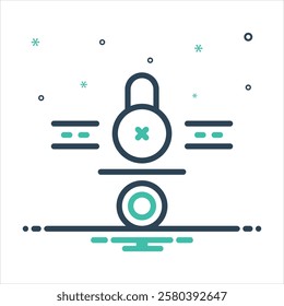 Vector colorful mix icon for access