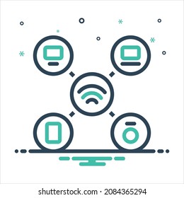 Vector colorful mix icon for accessing