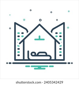 Vector colorful mix icon for accommodation