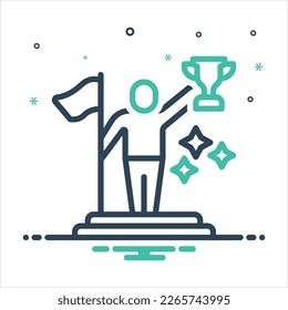Vector colorful mix icon for achieve