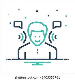 Icono de mezcla de colores vectoriales para escucha activa