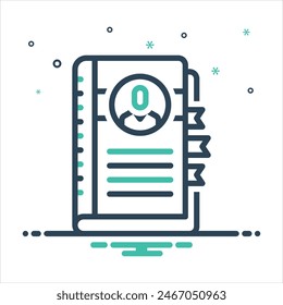Vector colorful mix icon for address book