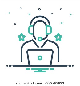 Vector colorful mix icon for admin 