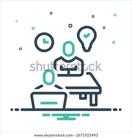 Vector colorful mix icon for advisory solutions