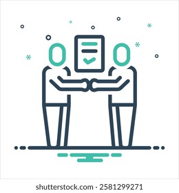 Vector colorful mix icon for agreement