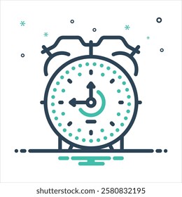 Vector colorful mix icon for alarm clock