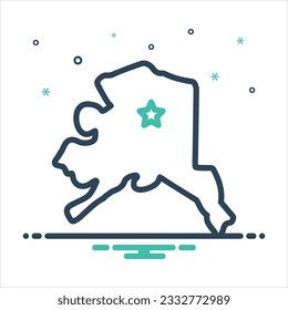 Vector colorful mix icon for alaska