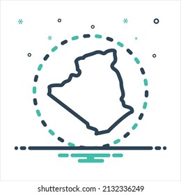 Vector colorful mix icon for algeria