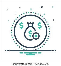 Vector colorful mix icon for allowance