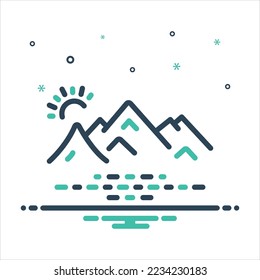Icono de mezcla de colores vectoriales para alpino