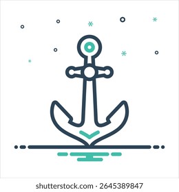Vector colorful mix icon for anchor