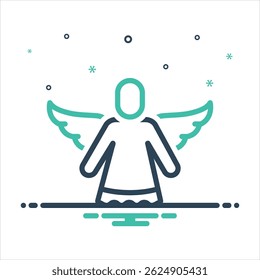 Vector colorful mix icon for angel