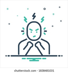 Icono de mezcla de colores vectorial para la ira