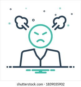 Icono de mezcla de colores vectoriales para enojado