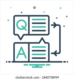Vector colorful mix icon for answer