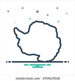 Vector colorful mix icon for antarctica