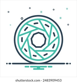 Vector colorful mix icon for aperture