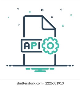 Vector colorful mix icon for api