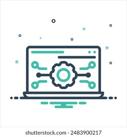Vector colorful mix icon for api