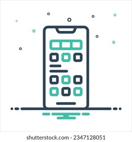 Vektorfarbiges Mix-Symbol für App