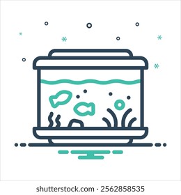 Vector colorful mix icon for aquarium