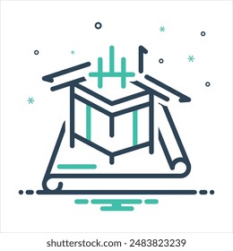 Vector colorful mix icon for architecture
